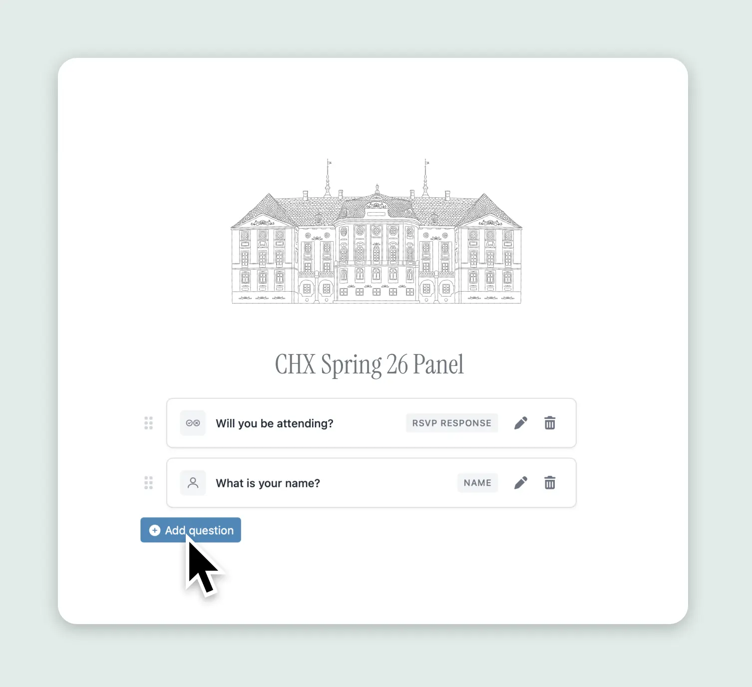 Customize your corporate rsvp questions.