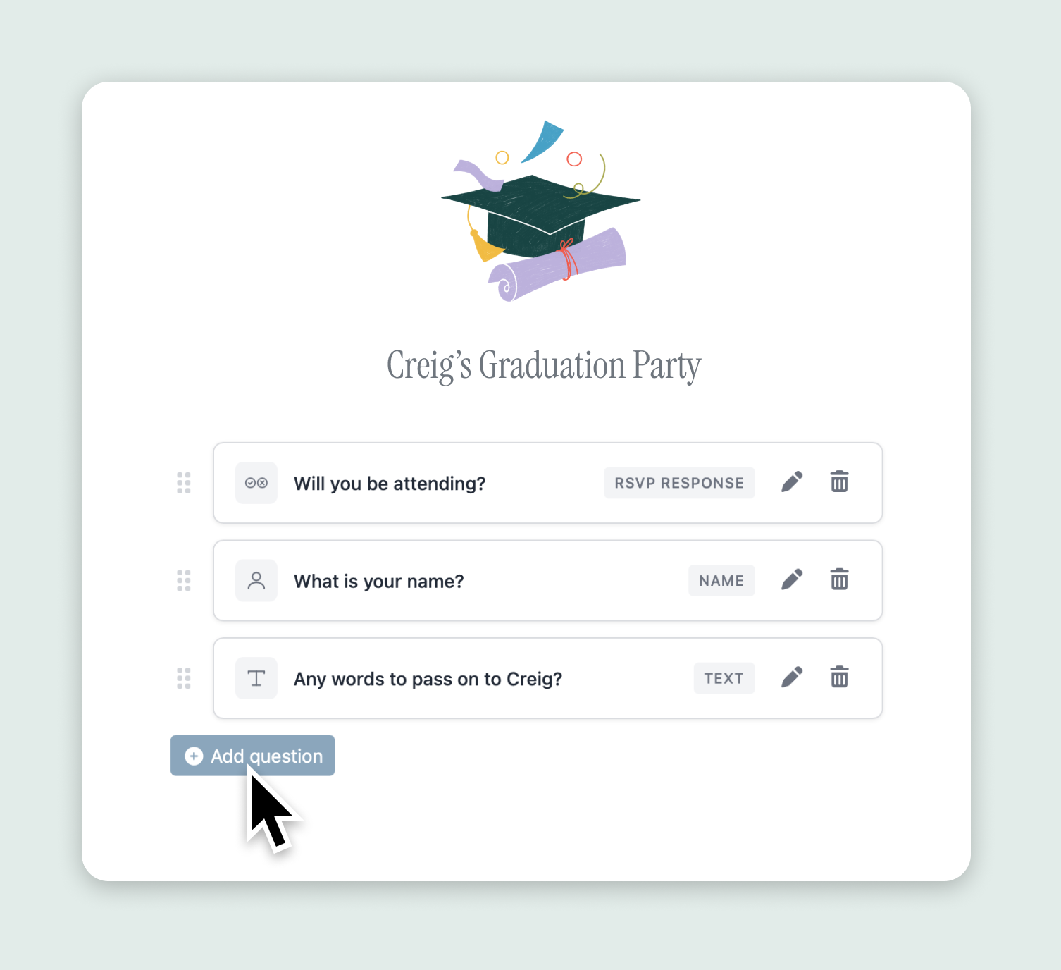 Graduation rsvp questions