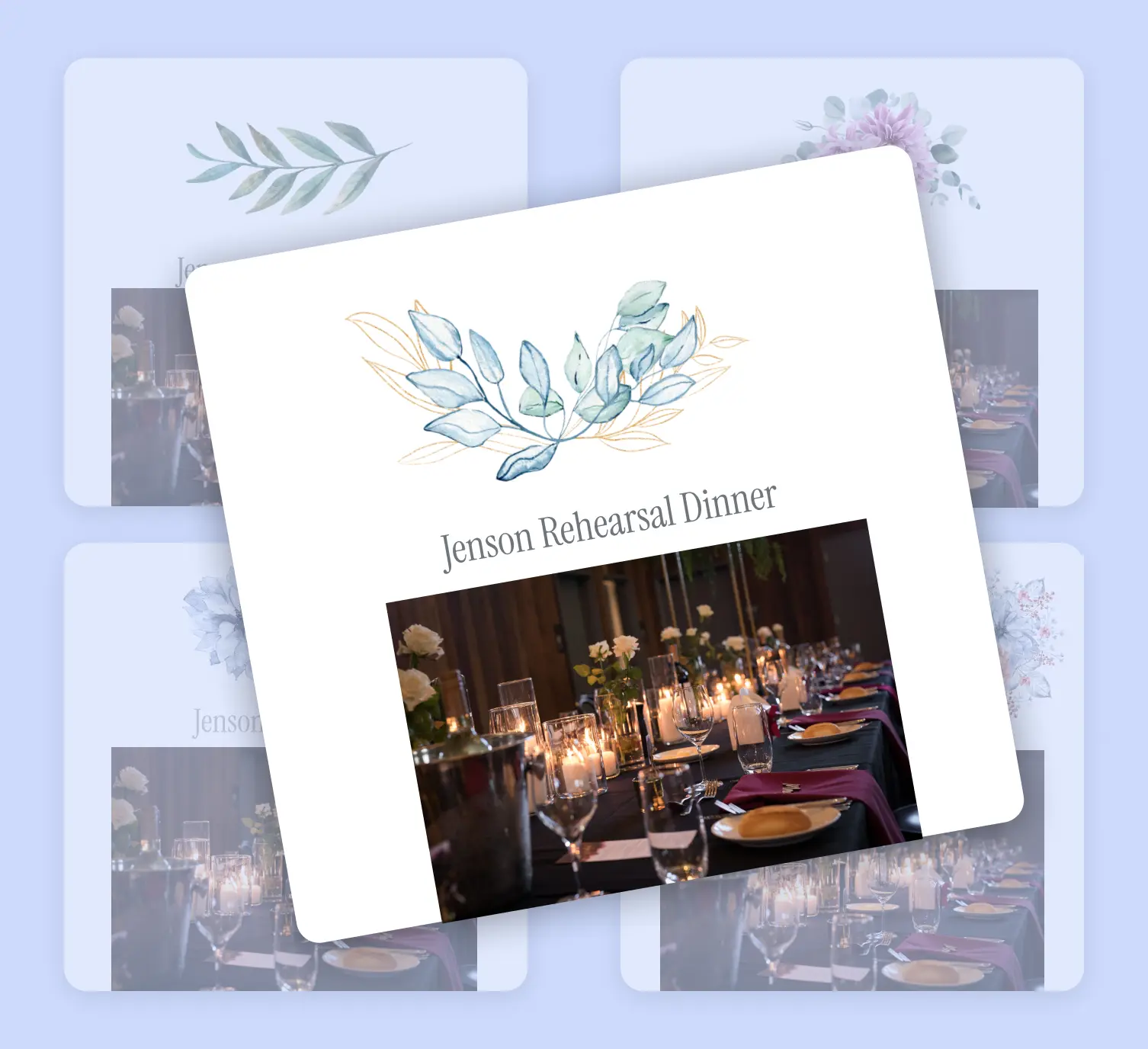 Choose a rehearsal dinner rsvp theme.