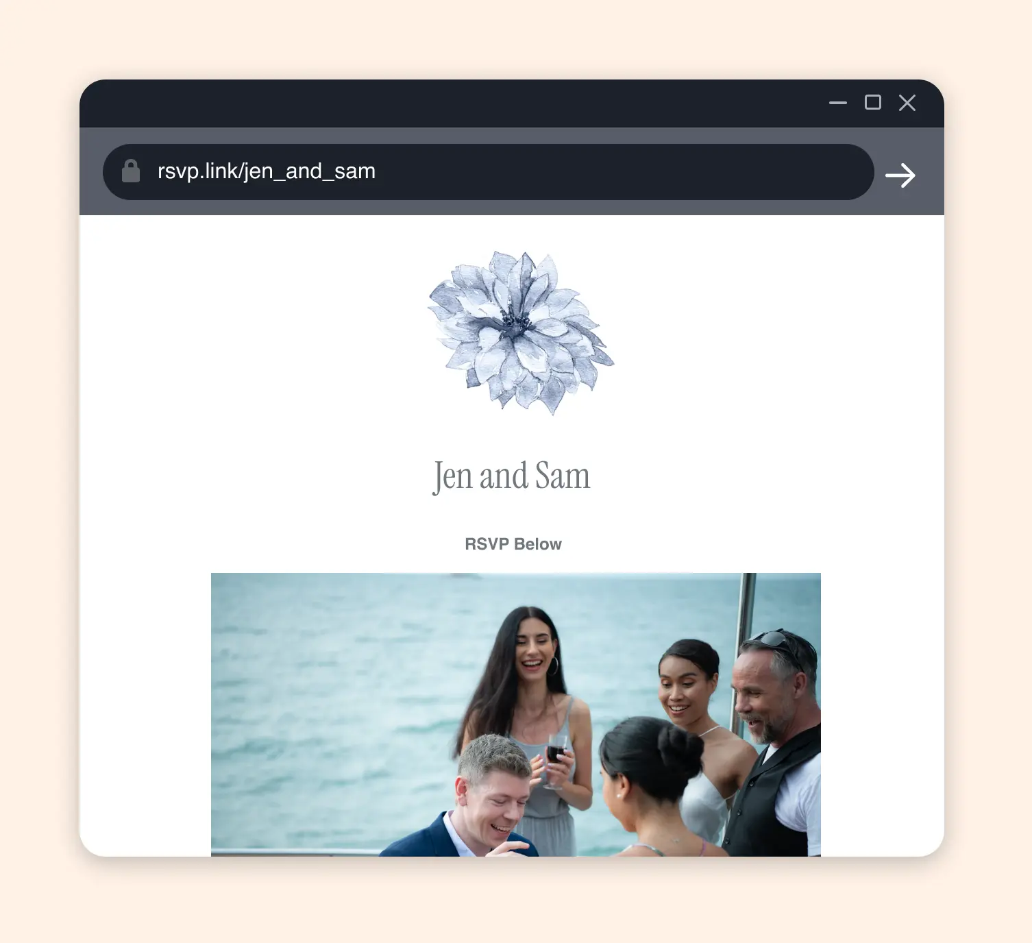 Share your personalized rsvp link for your party.