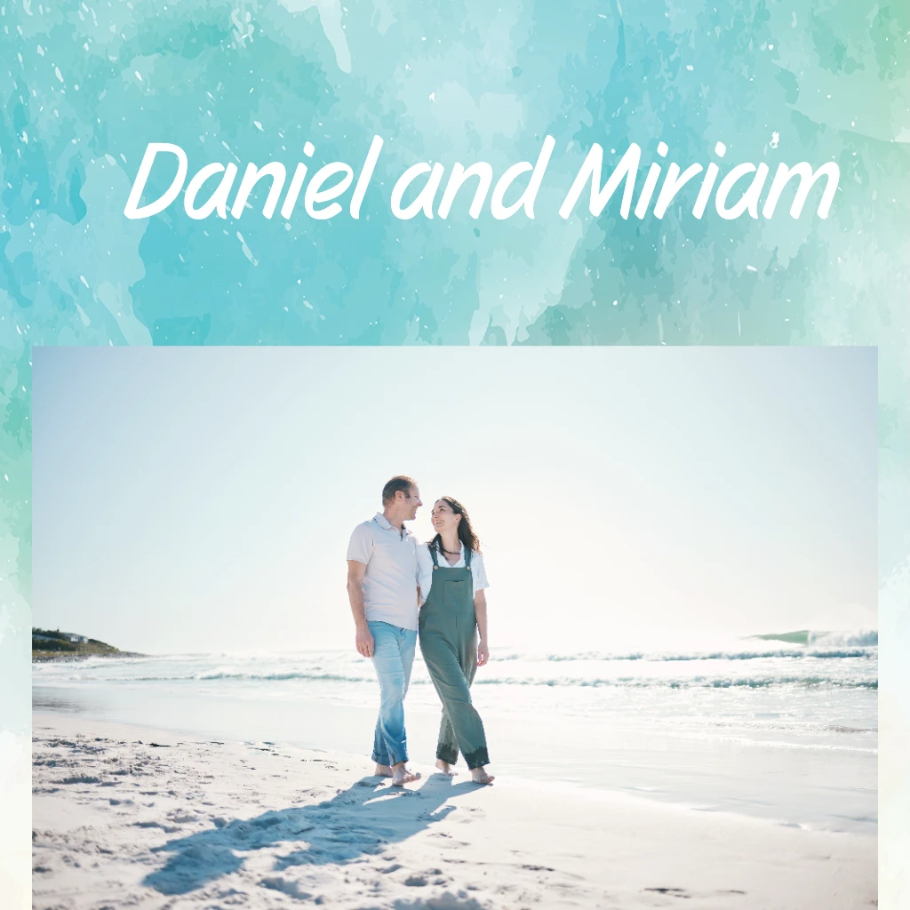 turquoise and beige beach gradient Wedding RSVP theme