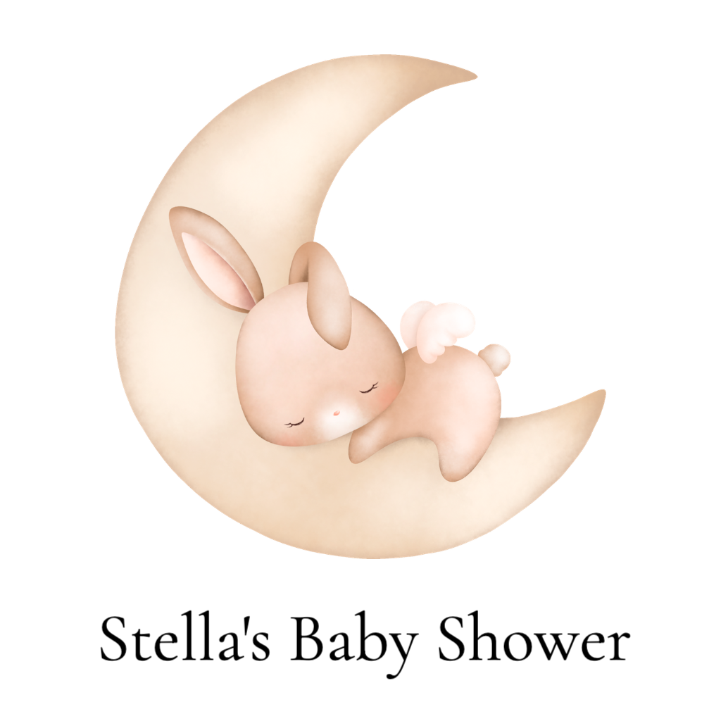 Bunny on moon baby shower