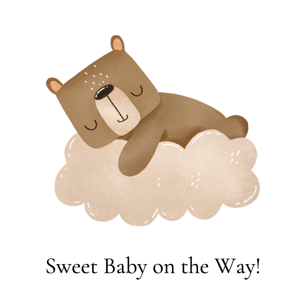 Baby bear sleeping on a cloud