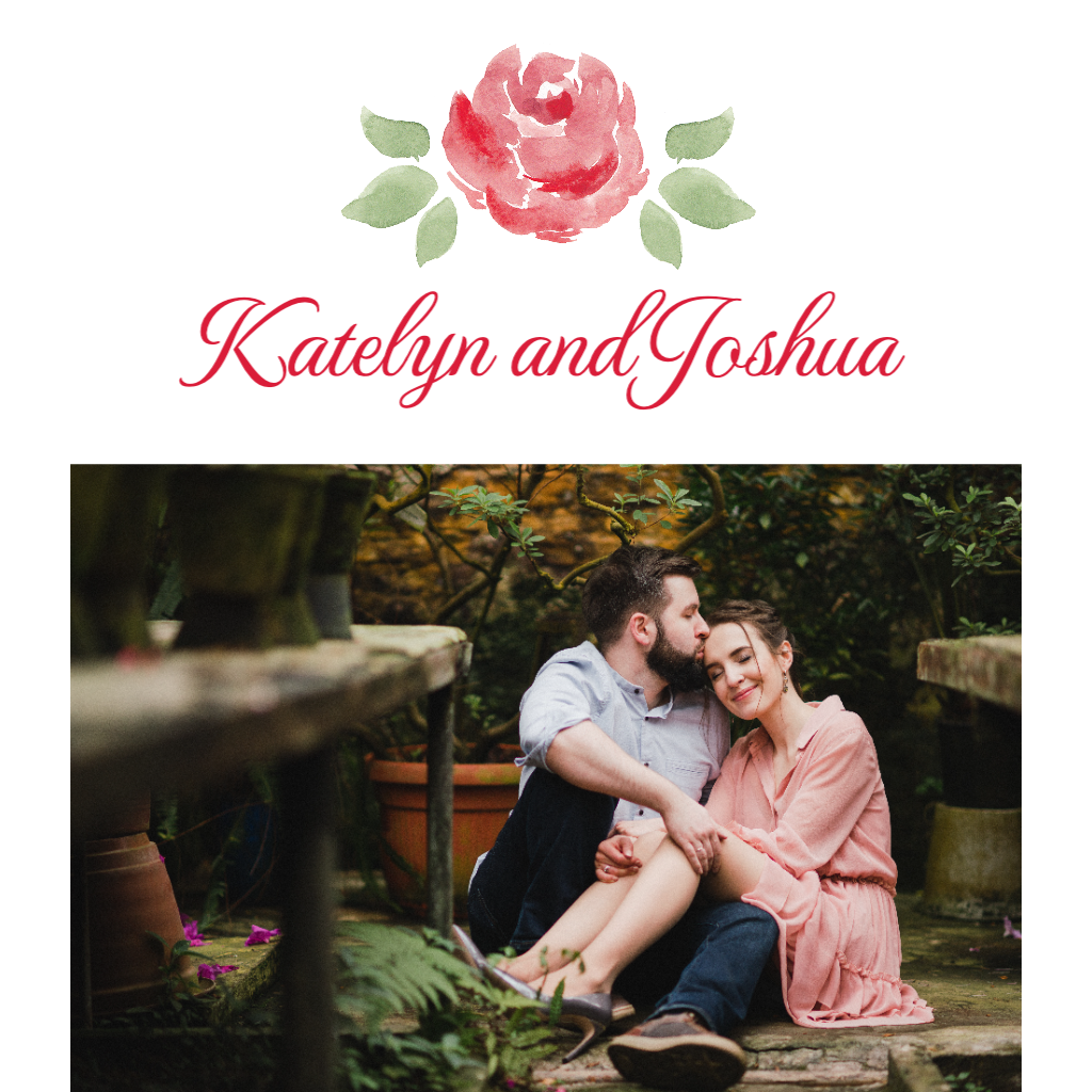 watercolour red rose in centre  Wedding RSVP theme