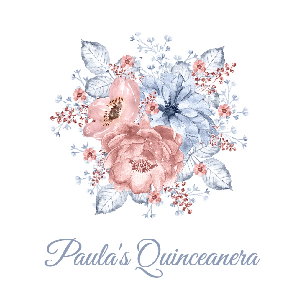 Pink and Silver Flowers Quinceanera RSVP theme