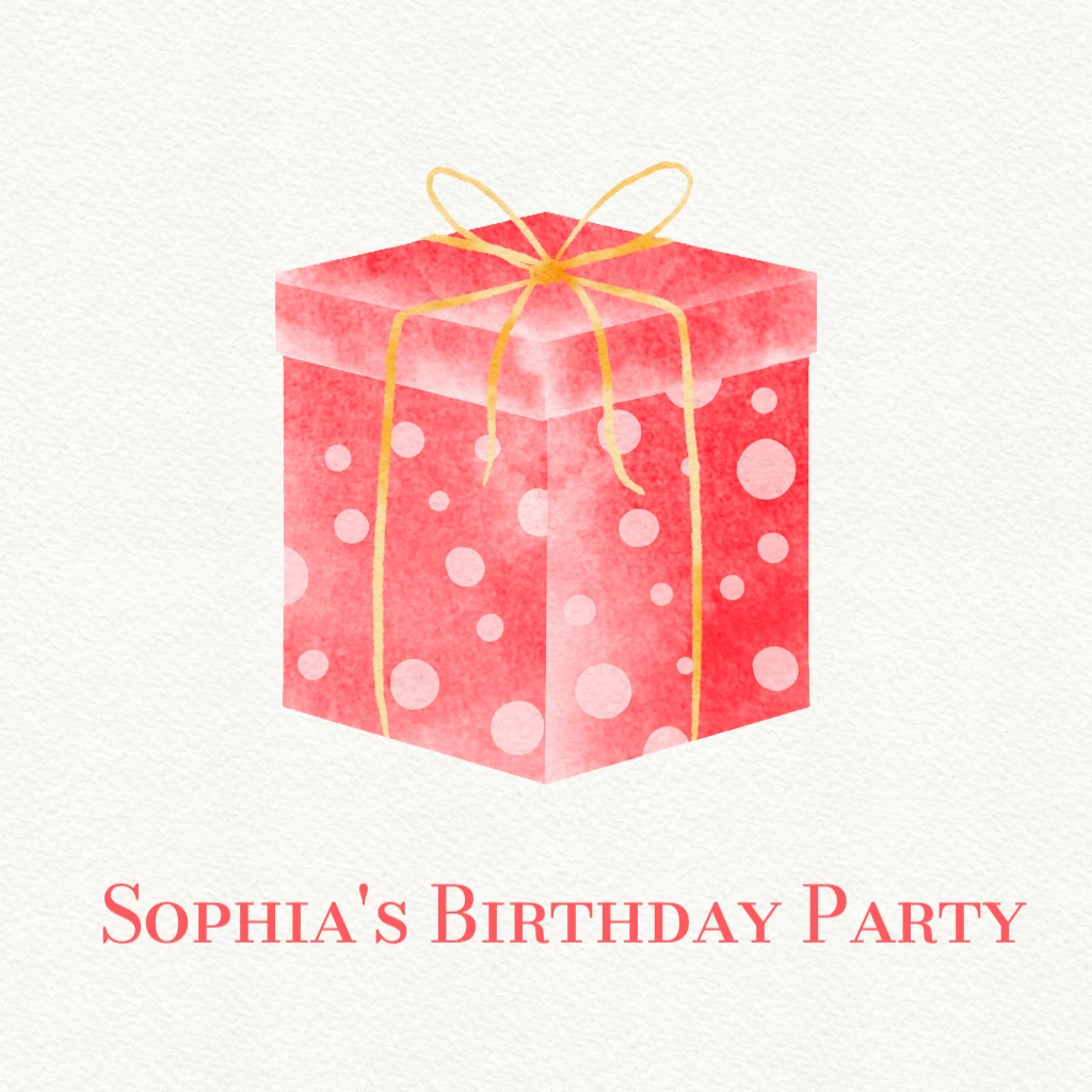 Pink Present birthday Birthday RSVP theme