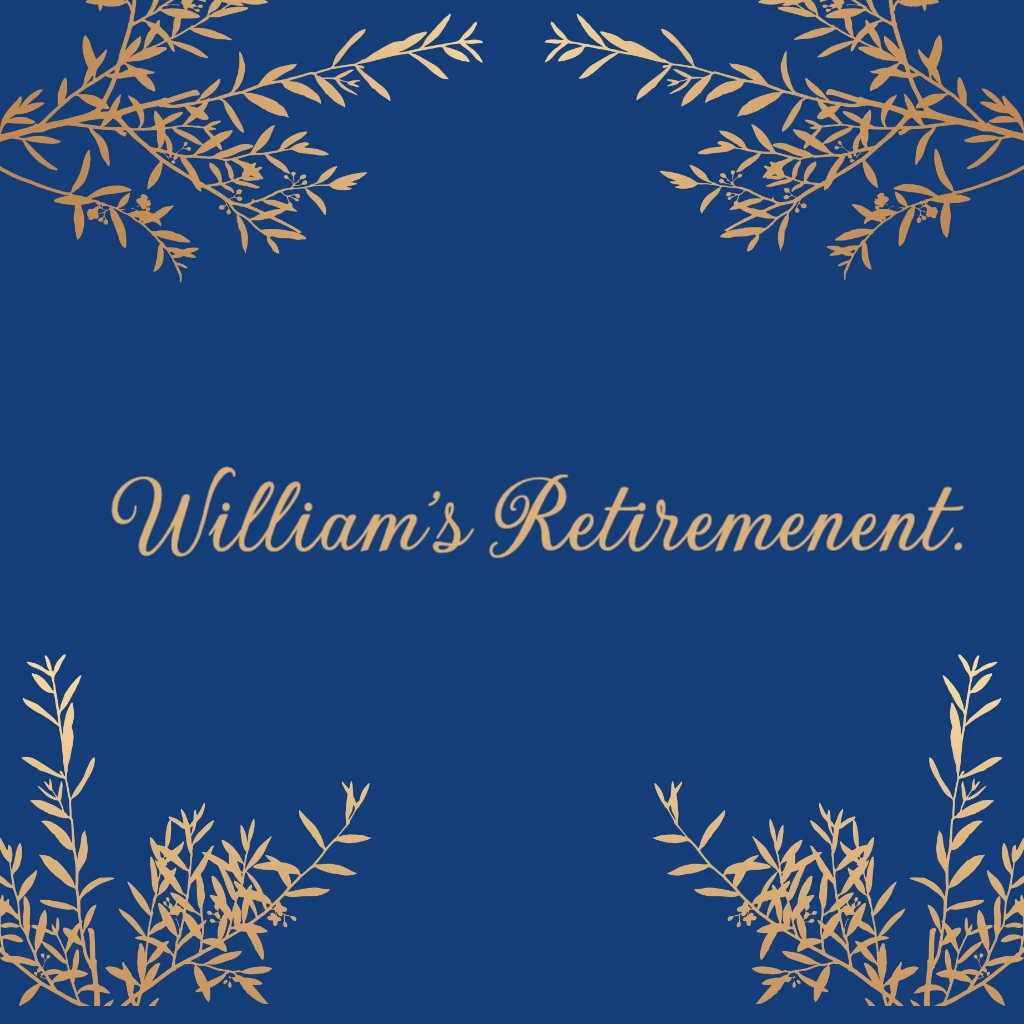 navy background with gold foil leaves Retirement RSVP theme