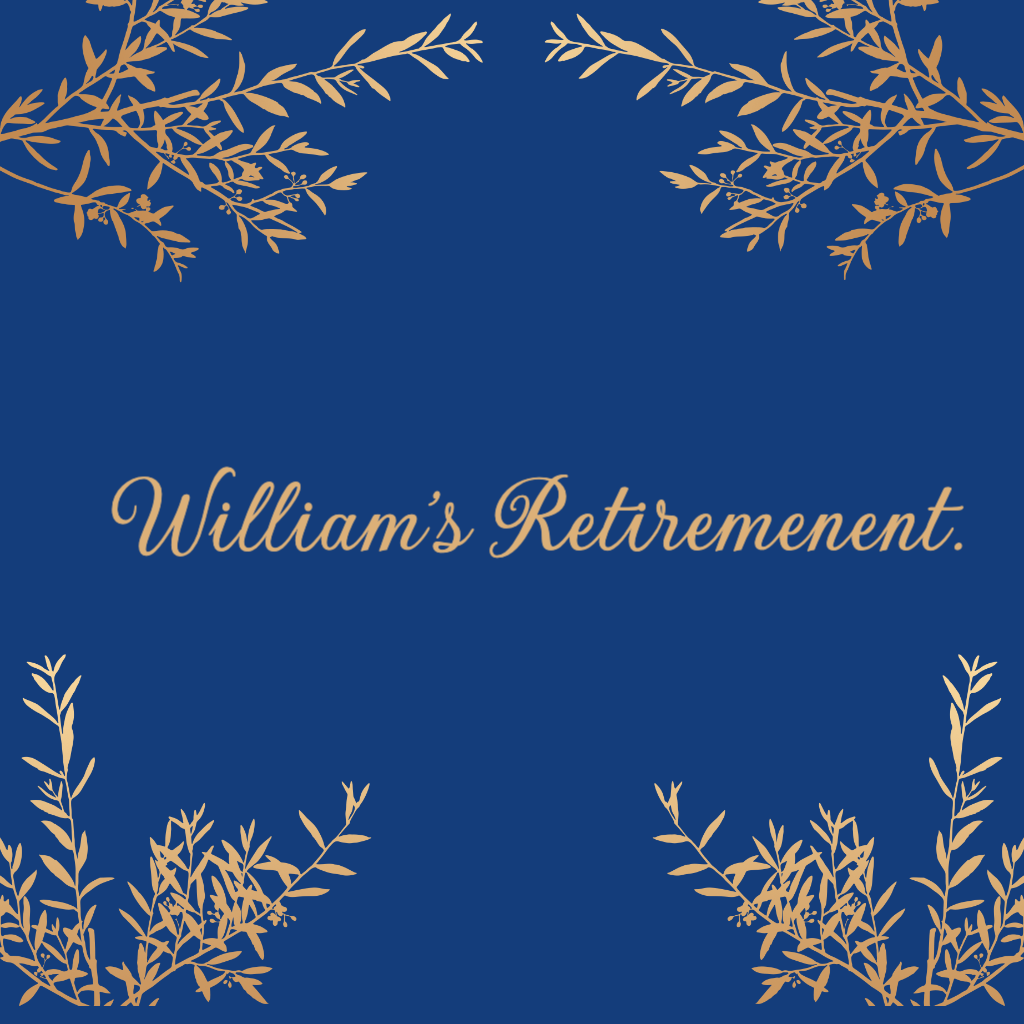 navy background with gold foil leaves Retirement RSVP theme