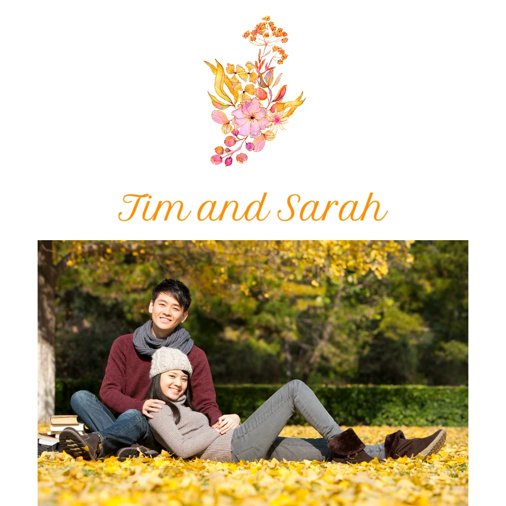 fall coloured flowers- pink and yellow Wedding RSVP theme