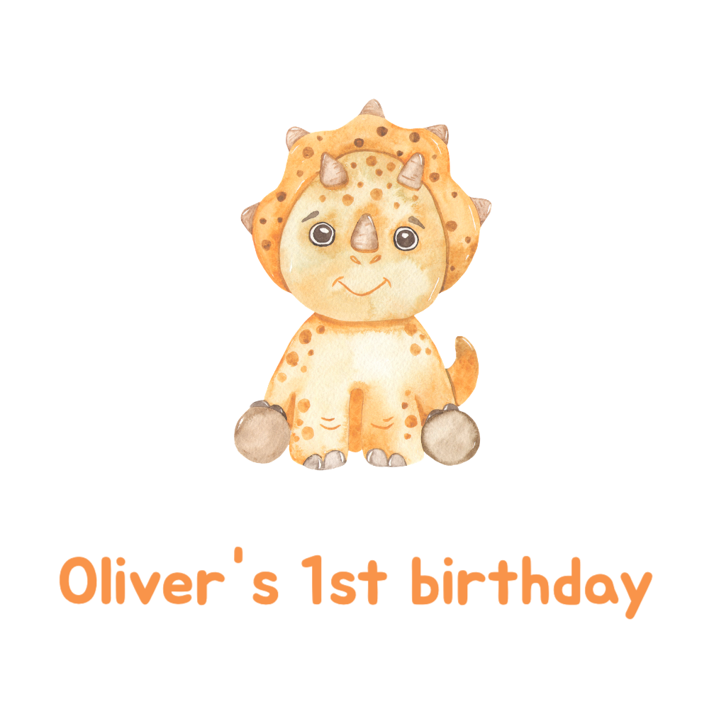 little yellow dinosaur  Birthday RSVP theme