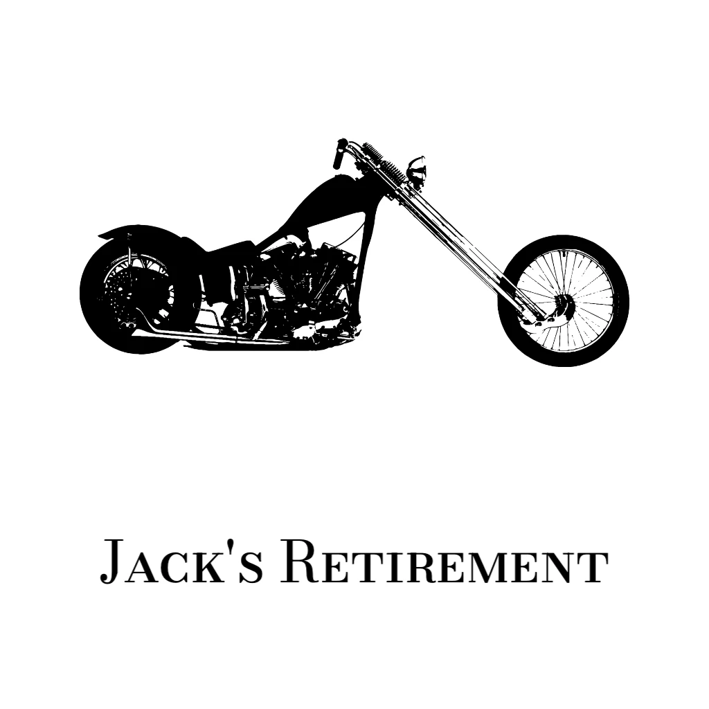 black motorcycle silhouette  Retirement RSVP theme