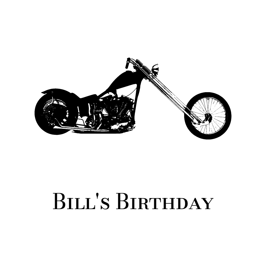 black motorcycle silhouette  Birthday RSVP theme
