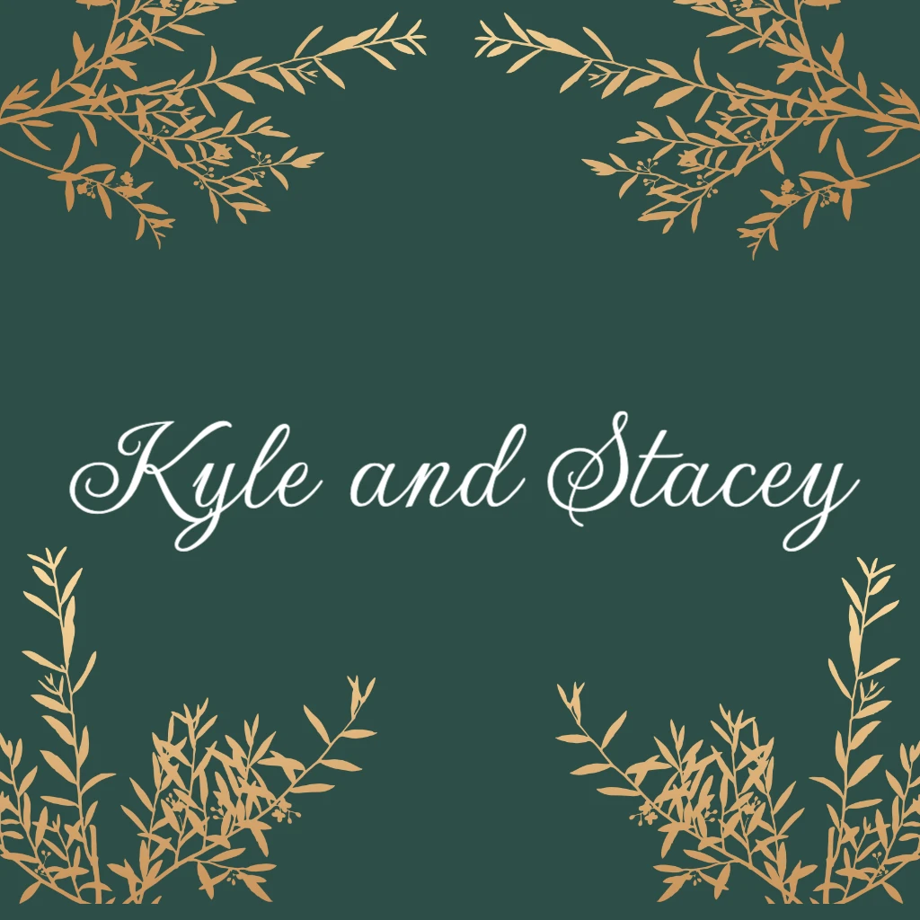 Emerald Green background with gold foil leaves in corners