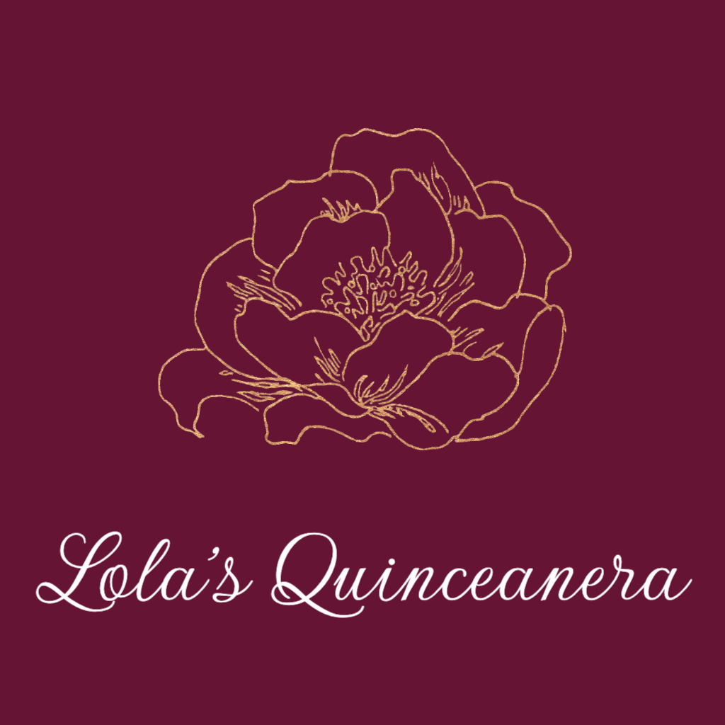 Burgundy background with golden rose Quinceanera RSVP theme