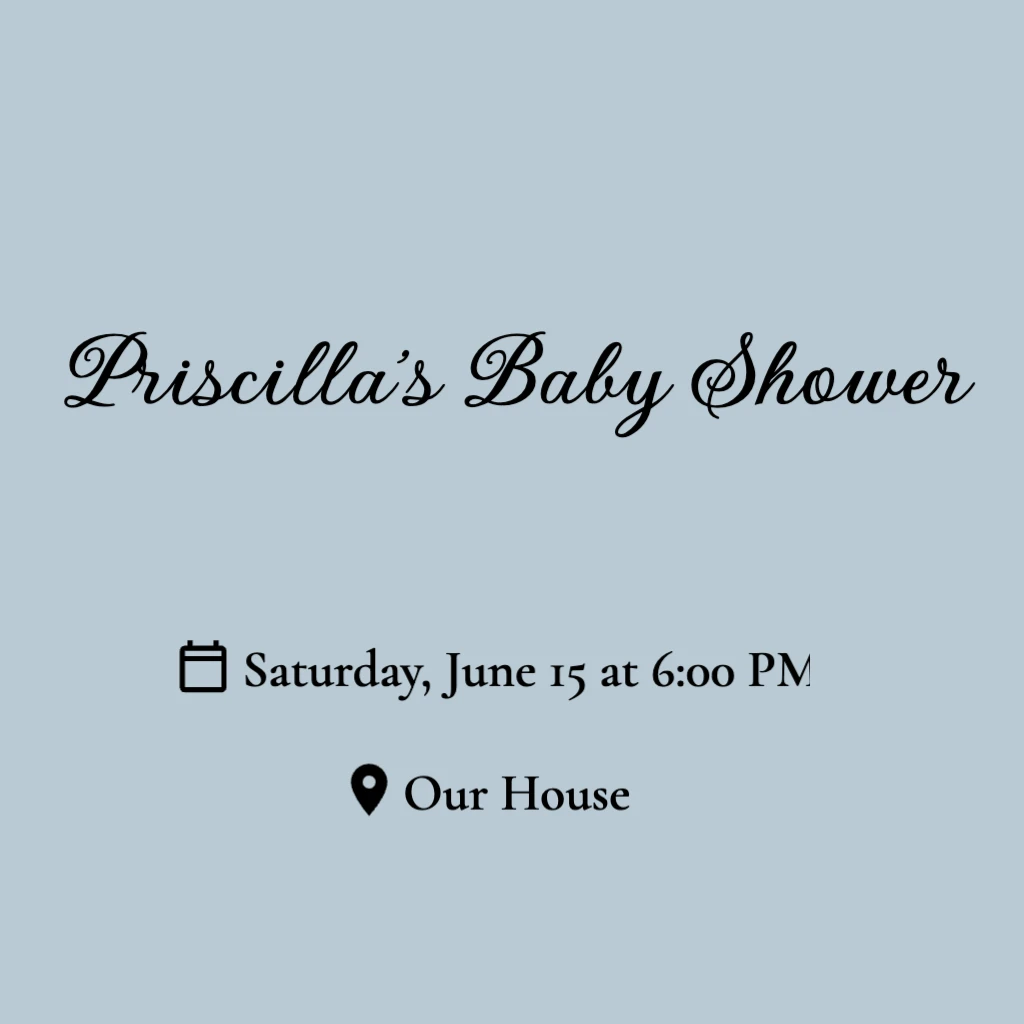 Powder Blue Coloured Background Baby Shower RSVP theme