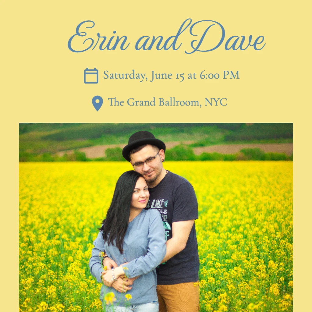 Butter Yellow Coloured Background Wedding RSVP theme
