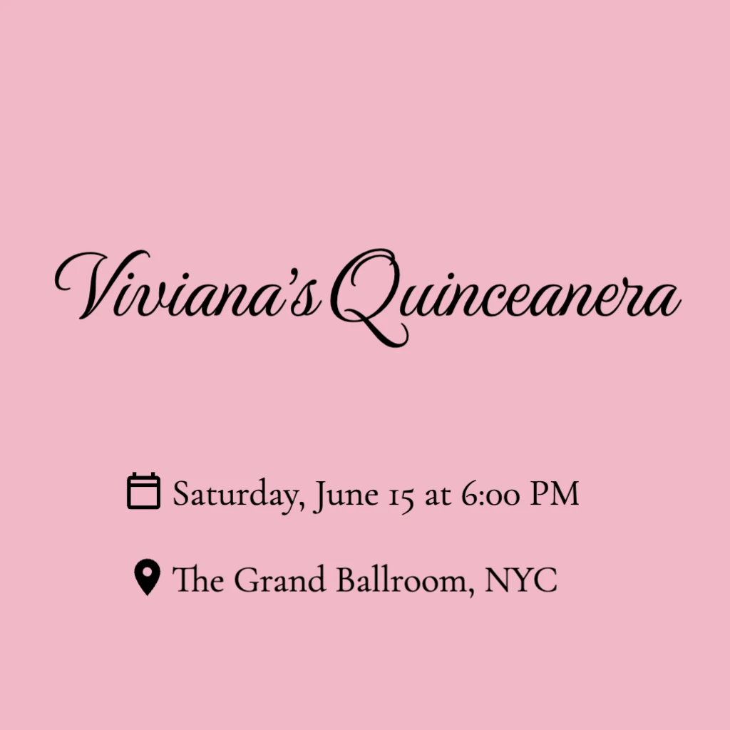 Blush Pink Coloured Background Quinceanera RSVP theme