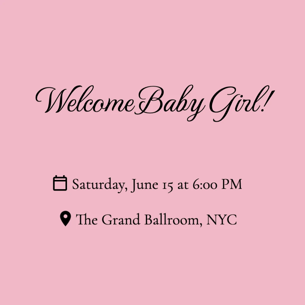 Blush Pink Coloured Background Baby Shower RSVP theme