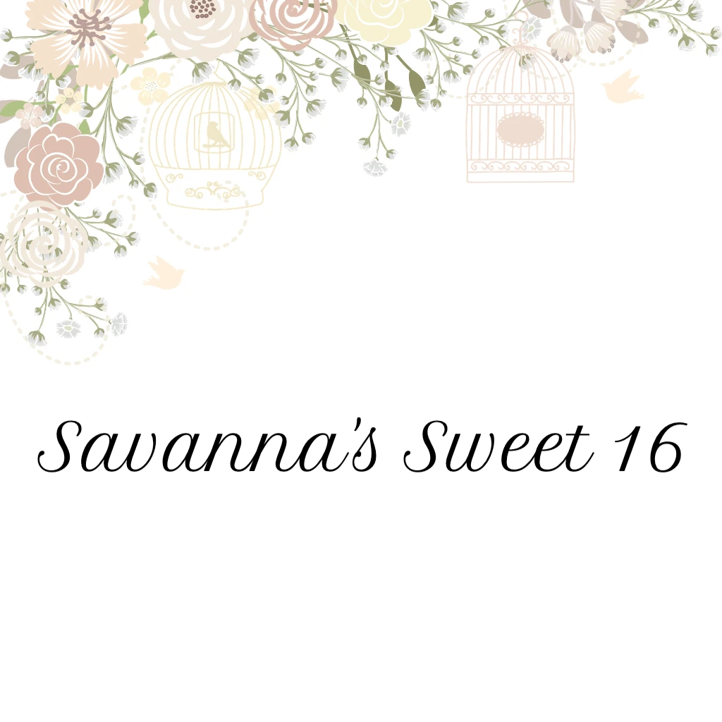 Pastel pink Flowers and golden bird cages Birthday RSVP theme