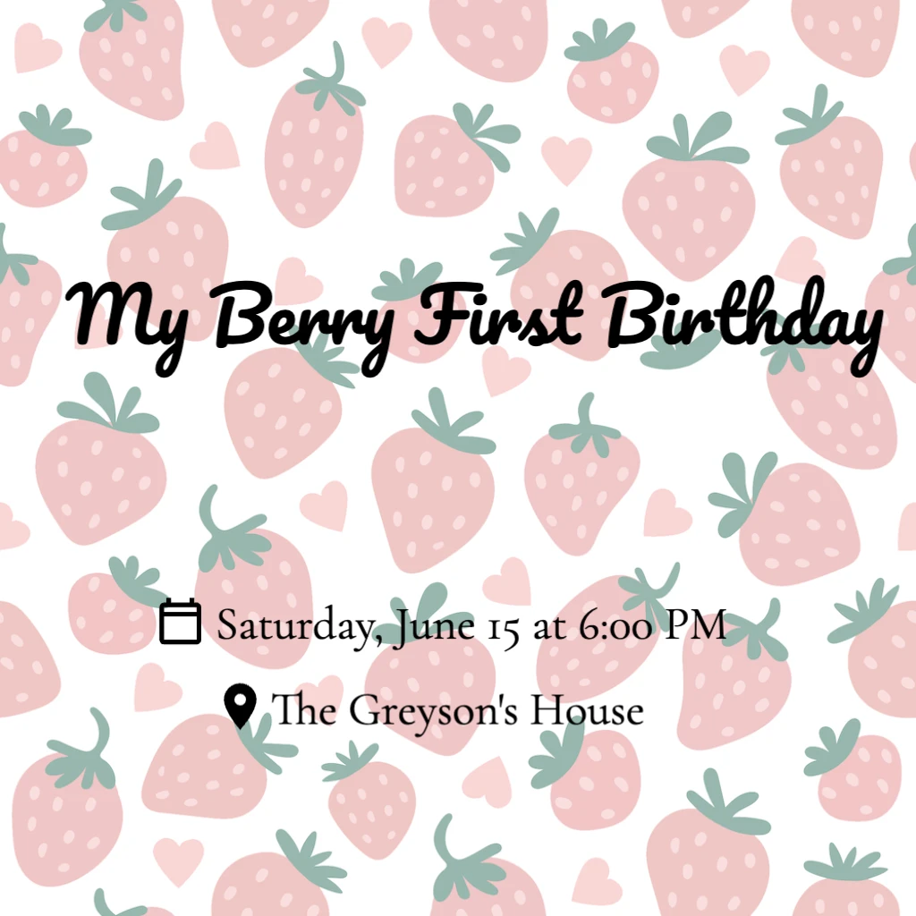 berry first birthday RSVP theme