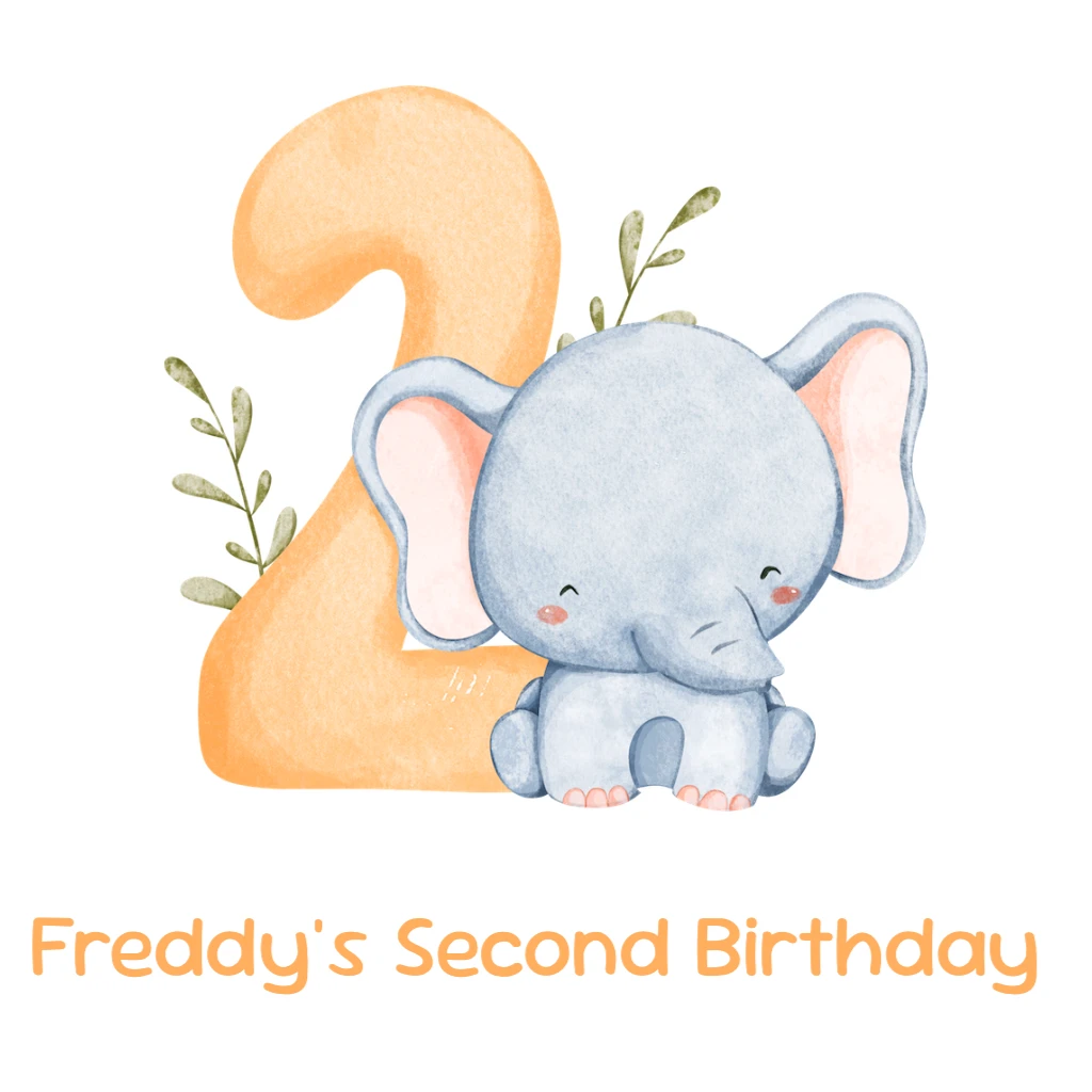 elephant with orange 2 and foliage RSVP theme
